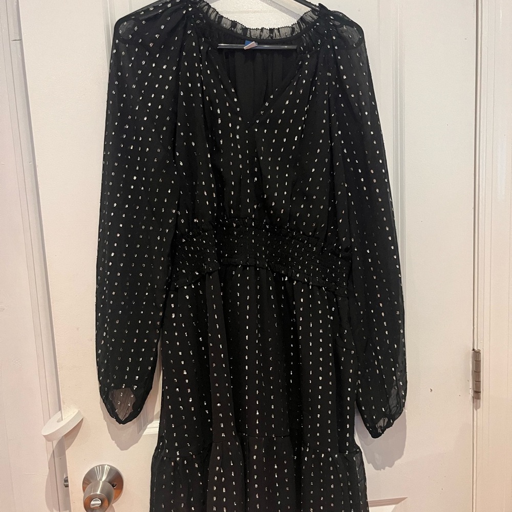 Old Navy Black Dress with White Dots